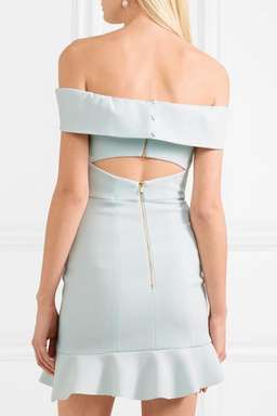 Rebecca Vallance Hamptons Off The Shoulder Crepe Mini Dress in Size 10 for rent on The Volte - image 4