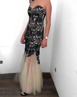 George Sheer Lace Dress Size 8