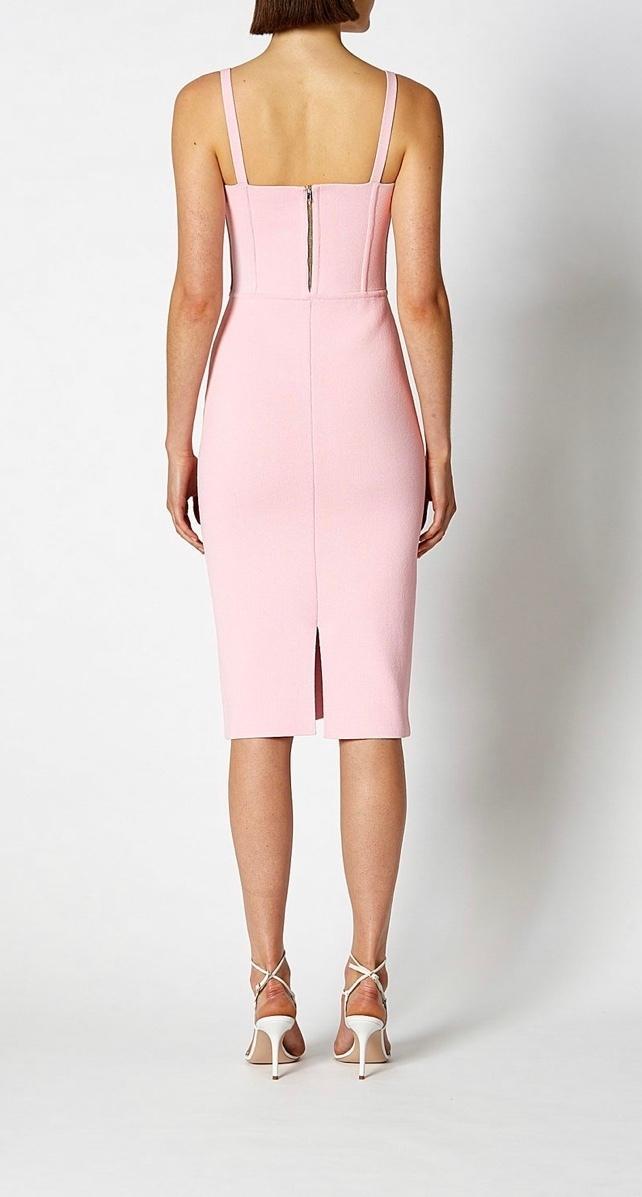 Scanlan Theodore Crepe Knit Bustier Dress Pink Size 8 - Image 3