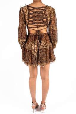 Zimmermann Tali Batik Cut Out Dress Print Size 6