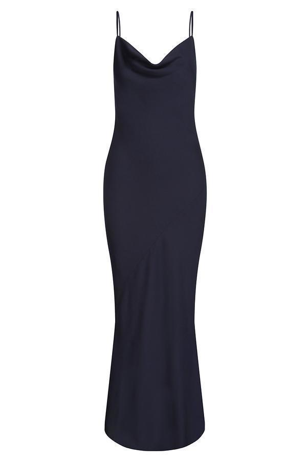 Shona Joy Luxe Bias Cowl Slip Dress Navy Size 10 - Image 3