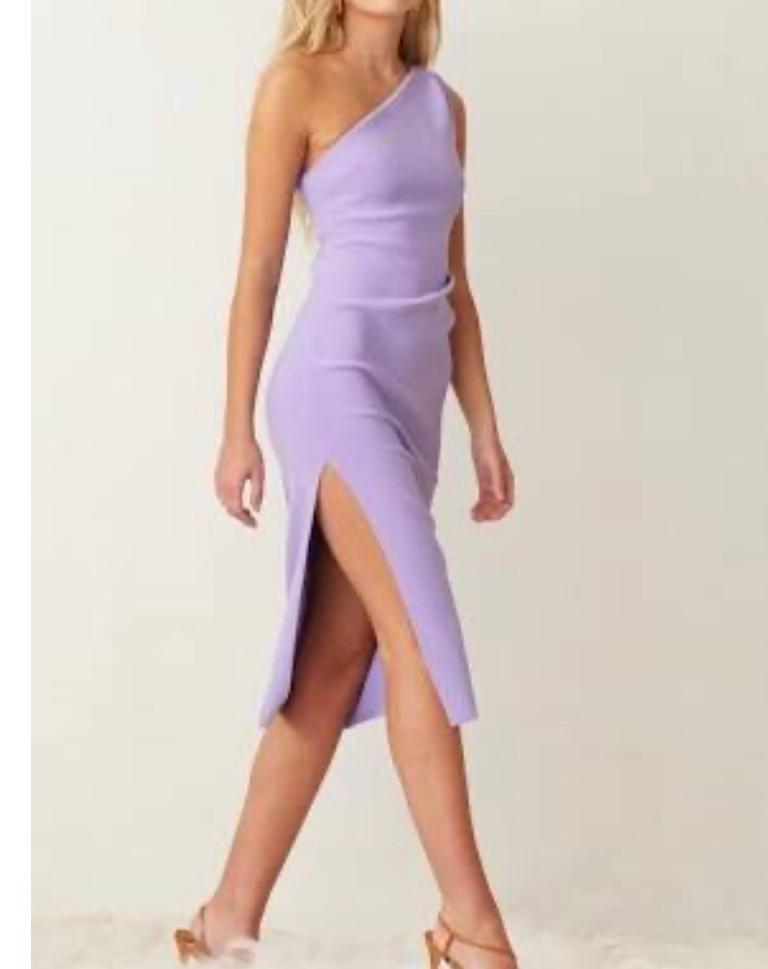 Bec & Bridge Gemma Asym Midi Dress Purple Size 8 - Image 1