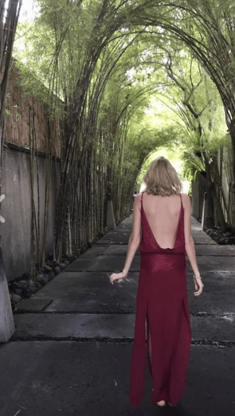 Magali Pascal Gatsby Drape Gown Burgundy Size S / AU 8 for rent on The Volte - main image