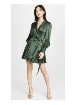 Zimmermann Silk Mini Wrap Dress Green Size 2 / AU 12
