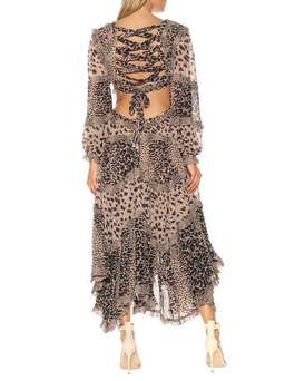 Zimmermann / Allia Cut Out Long Dress / Leopard Print / Size 3 (Size 12-14)