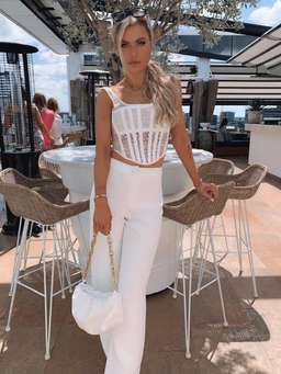 Dion Lee Corded Lace Corset and Bianca And Brigett Ella Pant Set white Size 14 for rent on The Volte - image 1