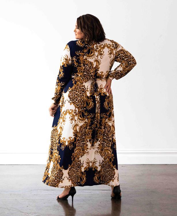 Mónica The Label Baroque Print Wrap Dress Size 20 for rent on The Volte - main image