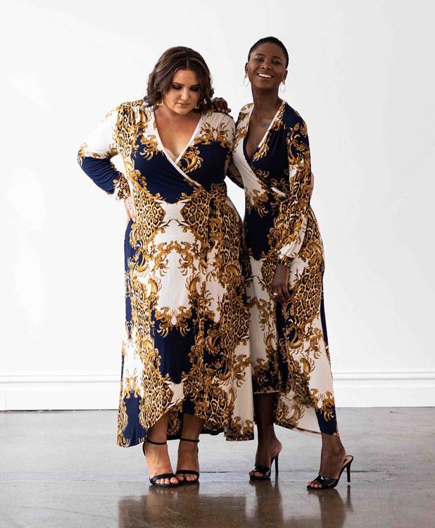 Mónica The Label Baroque Print Wrap Dress Size 12 - Image 6