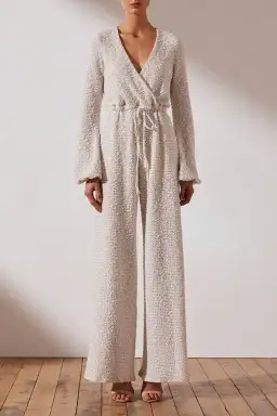 Shona Joy Hayes Drawstring Jumpsuit Cream Size 10 for rent on The Volte - image 1
