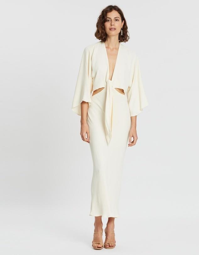 Shona Joy Lautner Tie Front Midi Dress Size 10 - Image 1