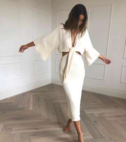 Shona Joy Lautner Tie Front Midi Dress Size 10