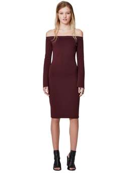 Bec and Bridge Banditti Off Shoulder Dress Claret for rent on The Volte - image 1