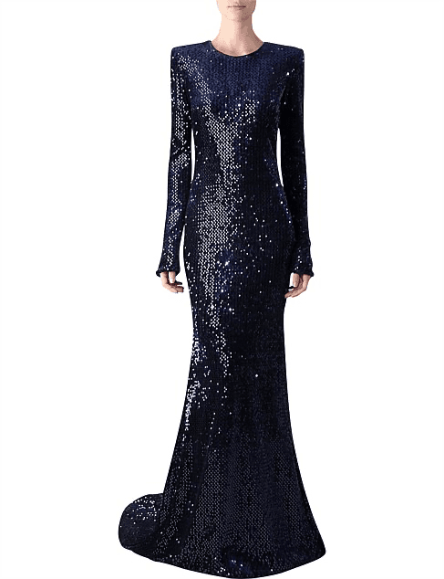 Carla Zampatti Royal Engagement Ball Gown Navy for rent on The Volte - main image