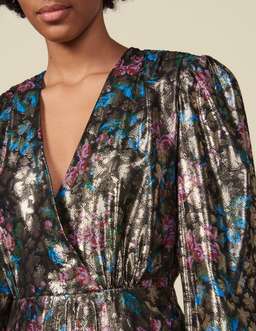 Sandro Metallic Jacquard Dress Size 8