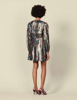 Sandro Metallic Jacquard Dress Size 8