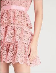 Self Portrait Pink Tiered Mini Dress pink size 8 for rent on The Volte - main image
