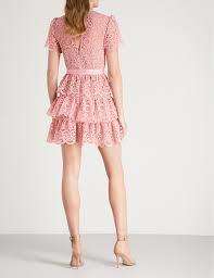 Self Portrait Pink Tiered Mini Dress pink size 8 for rent on The Volte - image 4