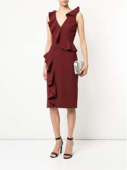 Rebecca Vallance Sylvette Midi Dress Burgundy Size 6 for rent on The Volte - image 1