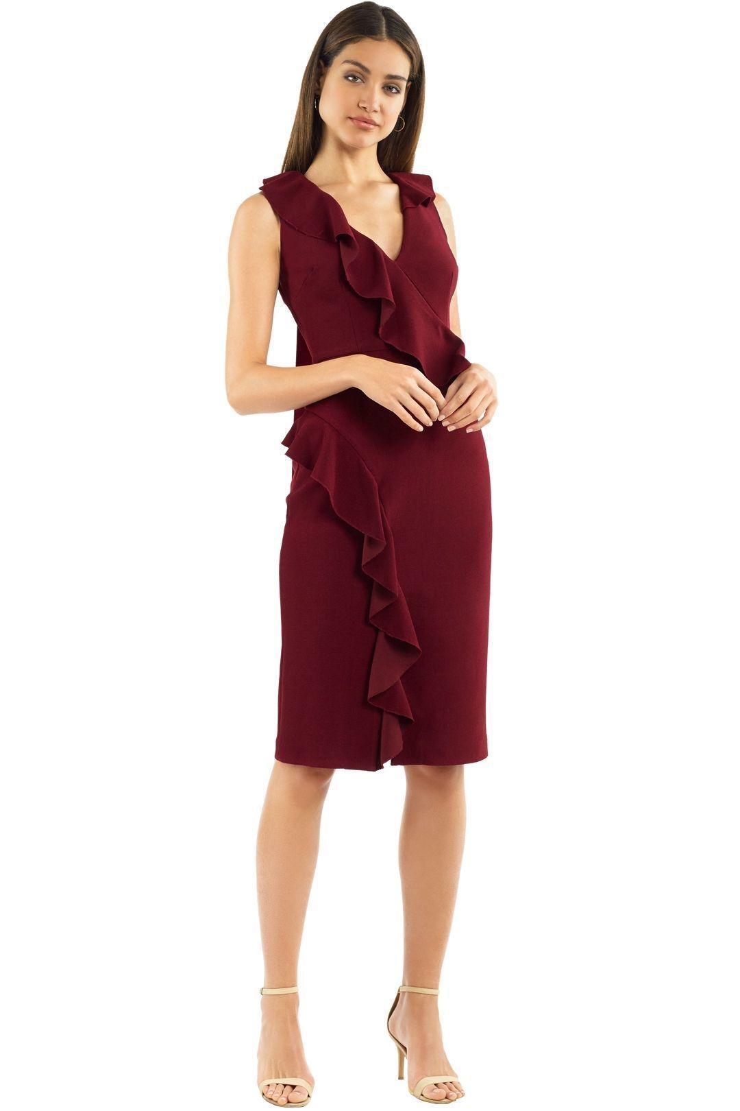 Rebecca Vallance Sylvette Midi Dress Burgundy Size 6 for rent on The Volte - main image