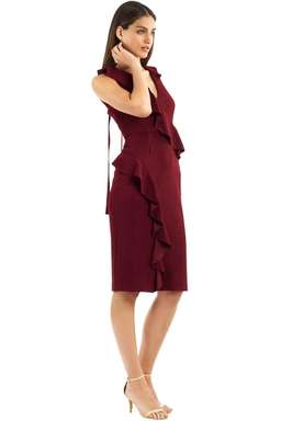 Rebecca Vallance Sylvette Midi Dress Burgundy Size 6 for rent on The Volte - image 4