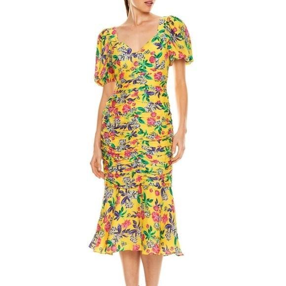 La Maison Talulah Finch Midi Frock yellow size 8 for rent on The Volte - main image