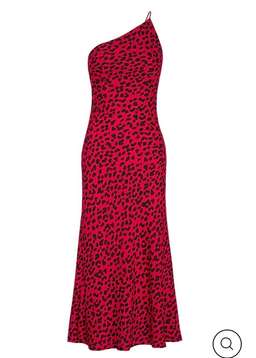 By Johnny Ruby Leopard Asymmetric Dress size 6