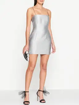 Bec & Bridge Lady Sparkle Mini Dress Silver Size AU 6