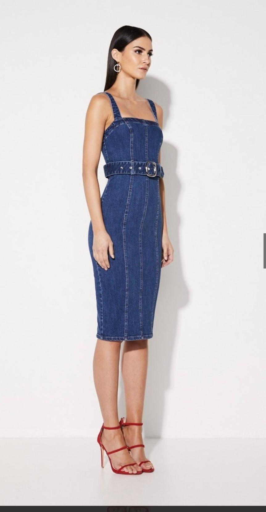 Mossman Denim Belted Dress size 8 for rent on The Volte - main image