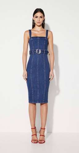 Mossman Denim Belted Dress size 8 for rent on The Volte - image 1