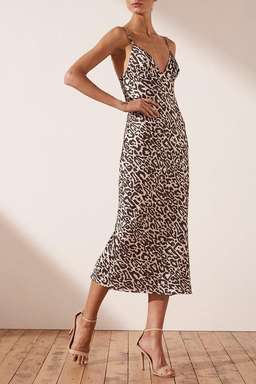 Shona Joy Isabella Bias Midi Dress Leopard 10