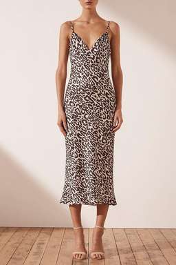 Shona Joy Isabella Bias Midi Dress Leopard 10