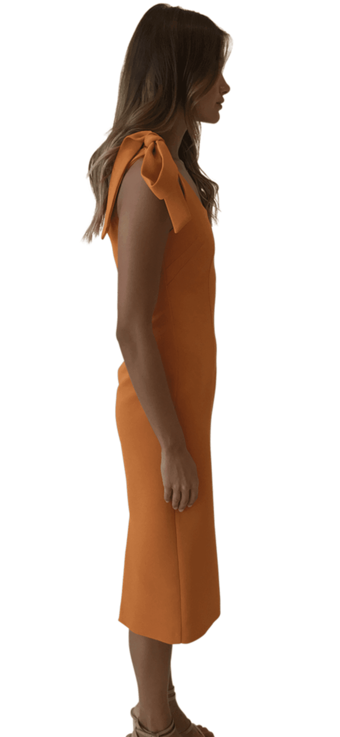 By Johnny One Shoulder Lean Midi Dress - Nectarine Orange 10 - Image 2