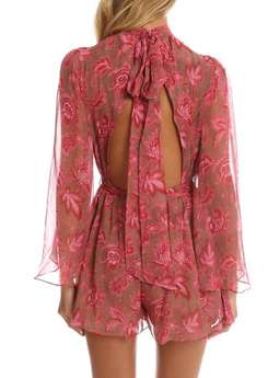 Zimmermann Karmic Flare Sleeve Playsuit Pink Paisley Chintz Size 0 / AU 8 for rent on The Volte - image 11