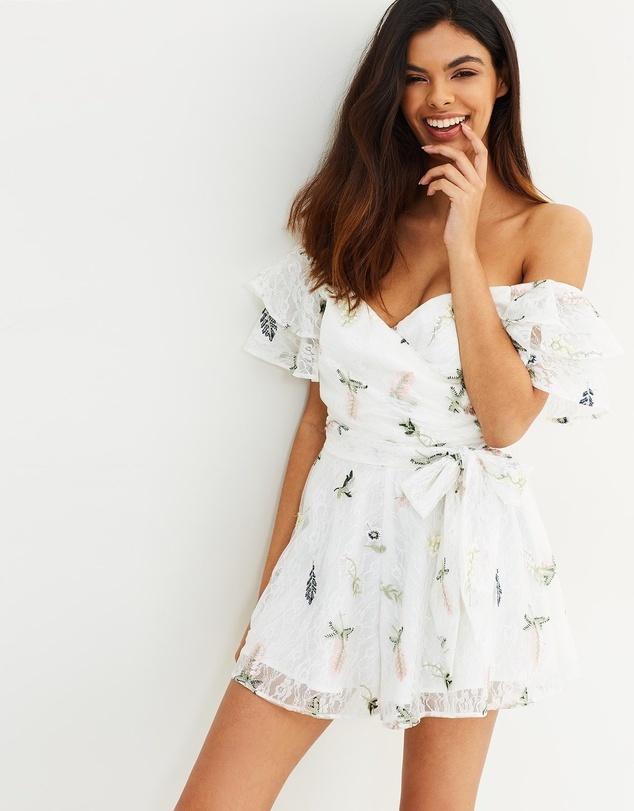 ASILIO | Botanical Crush White Romper | Size 6 | SOLD OUT for rent on The Volte - main image