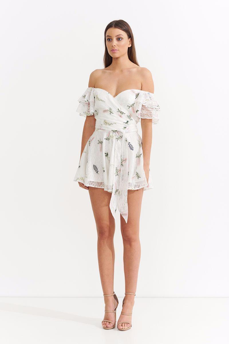 ASILIO | Botanical Crush White Romper | Size 6 | SOLD OUT for rent on The Volte - main image