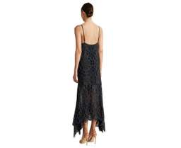 Shona Joy Lace Handkerchief Slip Dress Navy size 8
