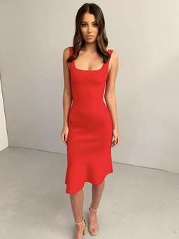 Kookai Miami Scoop Neck Dress red size 8 for rent on The Volte - image 1