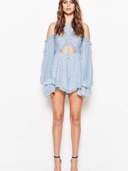 Did it again playsuit - pebble blue