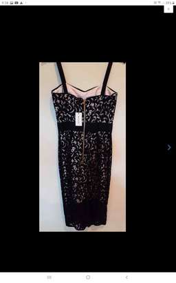 Milly Saks 5th Ave Black Lace Bustier Designer Dress black size 6 Formal for rent on The Volte - image 4