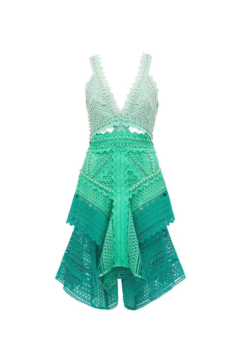 Thurley Bahamas Mini Dress Green size 12 for rent on The Volte - main image
