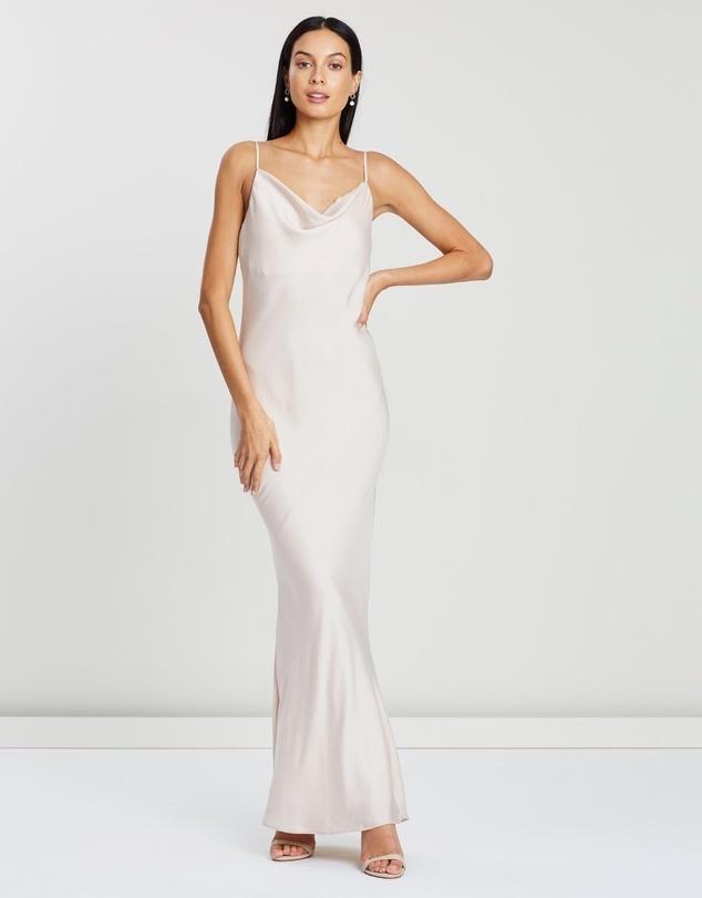 Shona Joy Luxe Bias Cowl Slip Dress in Ivory Size 8 - Image 1