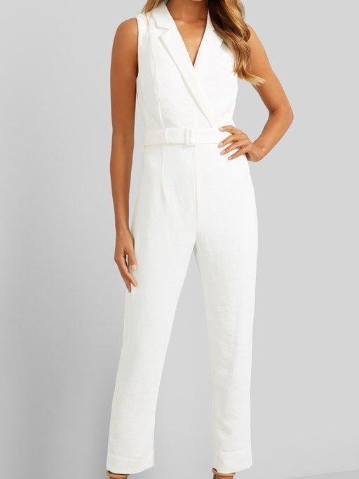 Kookai Valentine Jumpsuit White Size 6 for rent on The Volte - main image
