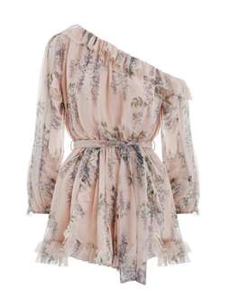 Zimmermann Folly Whimsy Playsuit Blush Nude Floral Size 0 / AU 8 for rent on The Volte - image 3