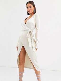 Bec & Bridge sylvie wrap dress oyster size 10