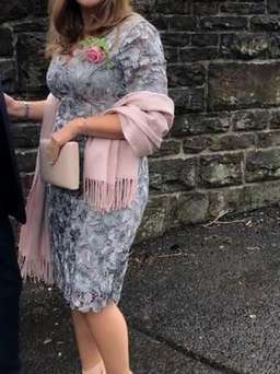 Review Lace Dress grey size 10 for rent on The Volte - image 2