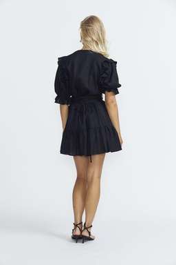Matin Studio Ruffle wrap dress black size 10 for rent on The Volte - image 3