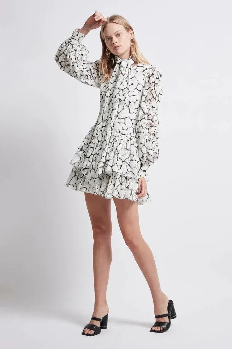 Aje Rebellion Lace Mini Dress Print Size 8 - Image 1