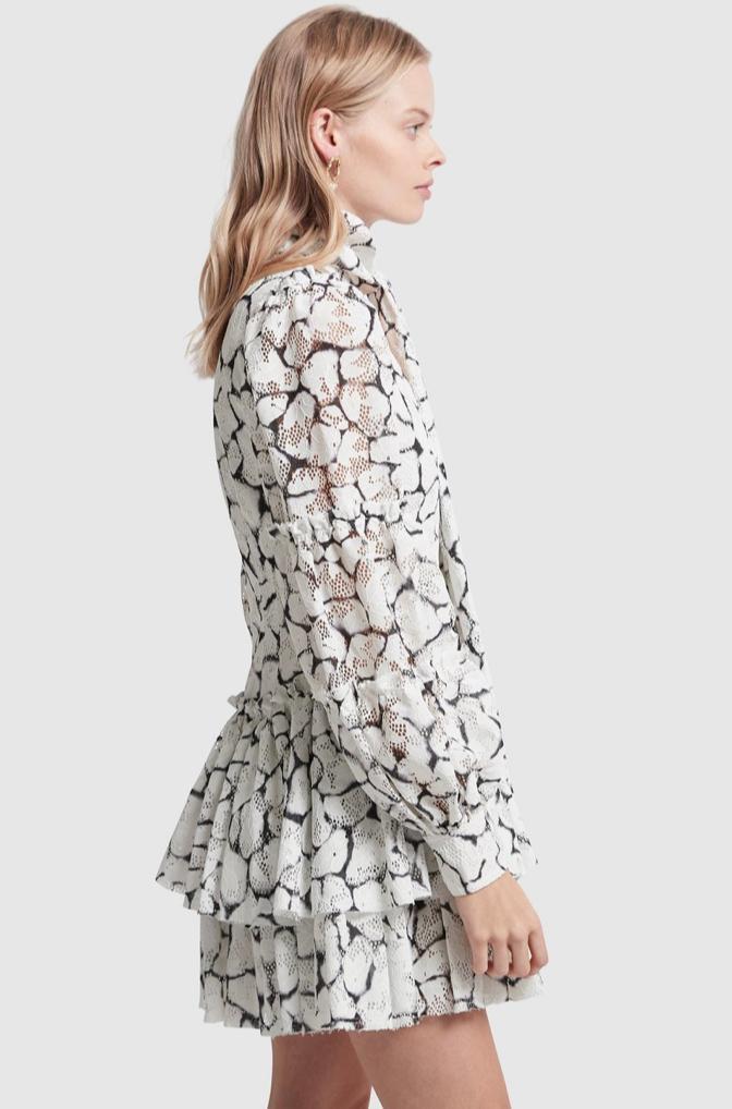 Aje Rebellion Lace Mini Dress Print Size 8 for rent on The Volte - main image