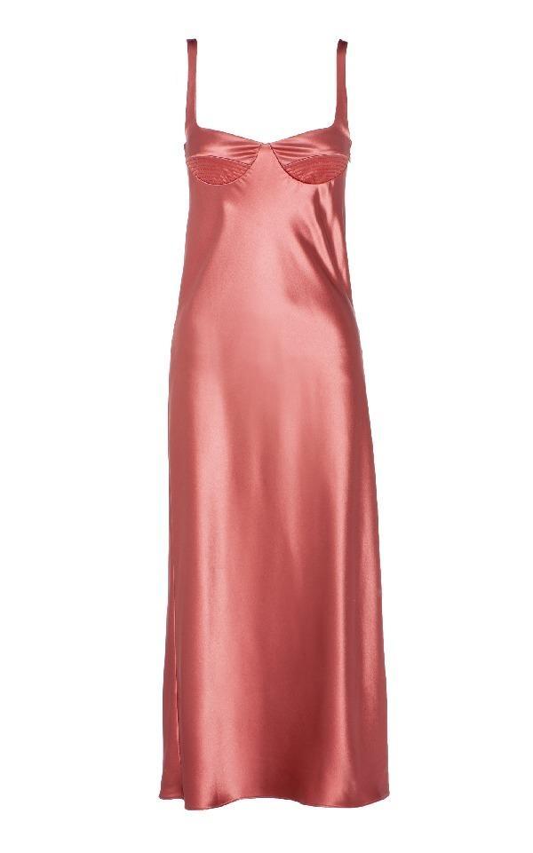 DION LEE Layered Silk Satin Dress In Pink for rent on The Volte - main image