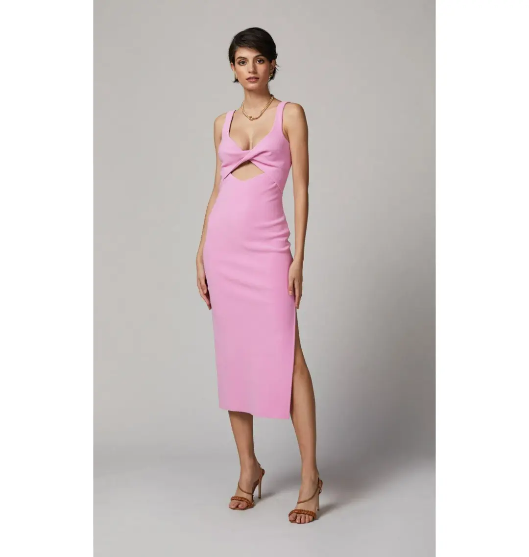 Bec & Bridge Joelle Midi Dress Pink Size AU 6 for rent on The Volte - main image